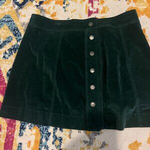 Madewell Forest Green Velvet Mini Skirt | Size 12